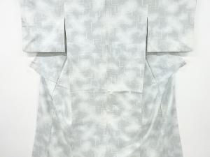 アンティーク　幾何学に抽象模様織り出し十日町紬着物